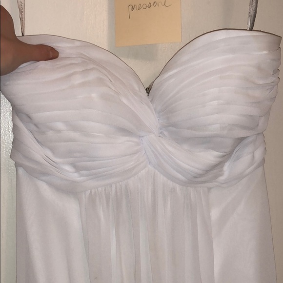 Bill Levkoff White Strappless Maxi Dress Size 2 - Picture 4 of 7